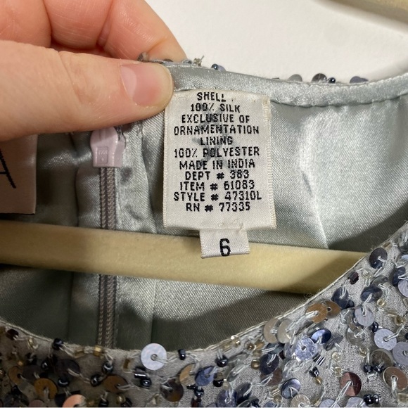 Vintage Scala Silver‎ Sequin Silk Maxi Gown 6 - Picture 5 of 7